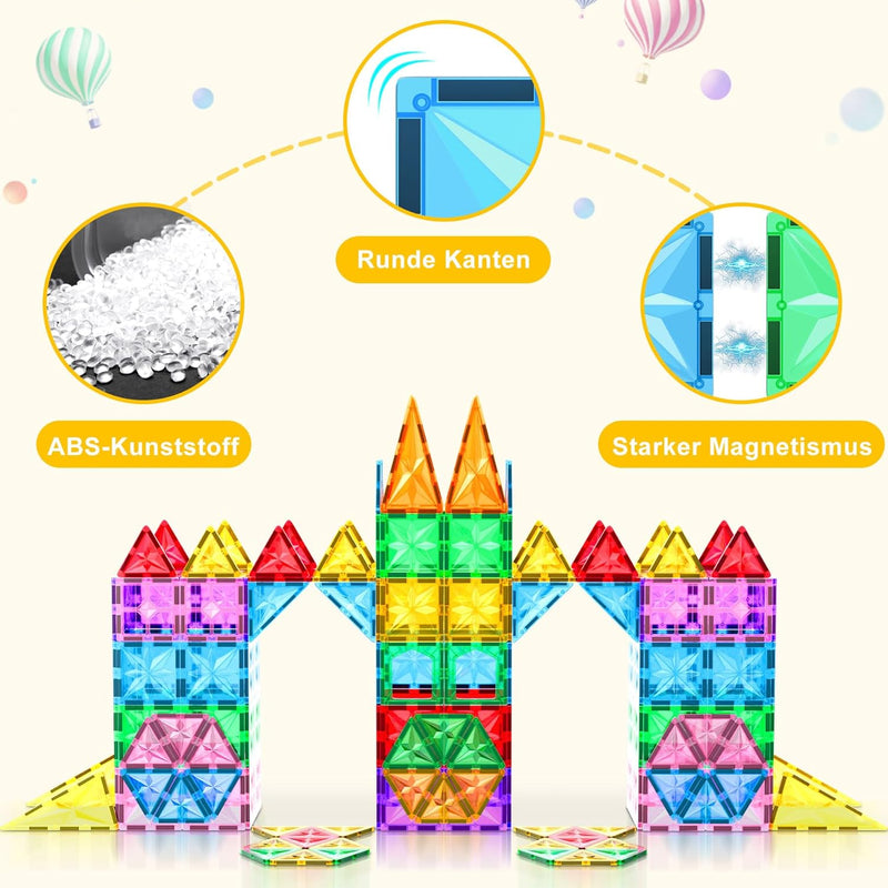 Lovchil Magnetische Bausteine, Magnetische Fliesen, Magnetbausteine, Magnet Spielzeug Vorschule Lern