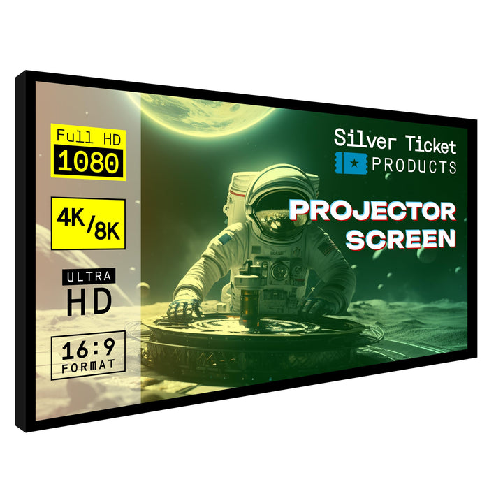 Silver Ticket Products STR Series STR-235138 Heimkino-Projektionsleinwand mit festem Rahmen, 4K/8K U