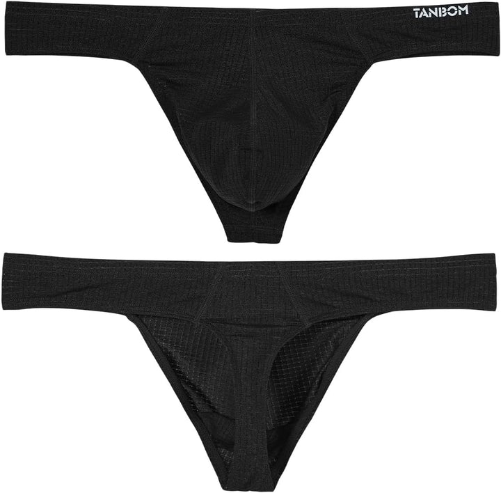 BIATWOWR Sexy Männer Tanga Unterwäsche mit verbessertem Platz für die Bälle und ohne Etikett Netzsto