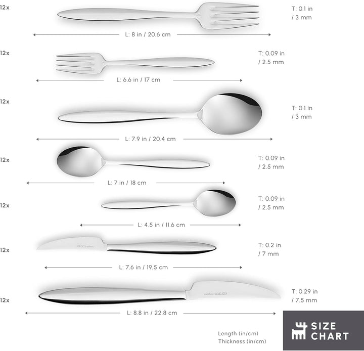 Karaca Novara Elegance Besteckset für 12 Personen, 84-teilig - Ein Hauch von Eleganz für Ihren Essti