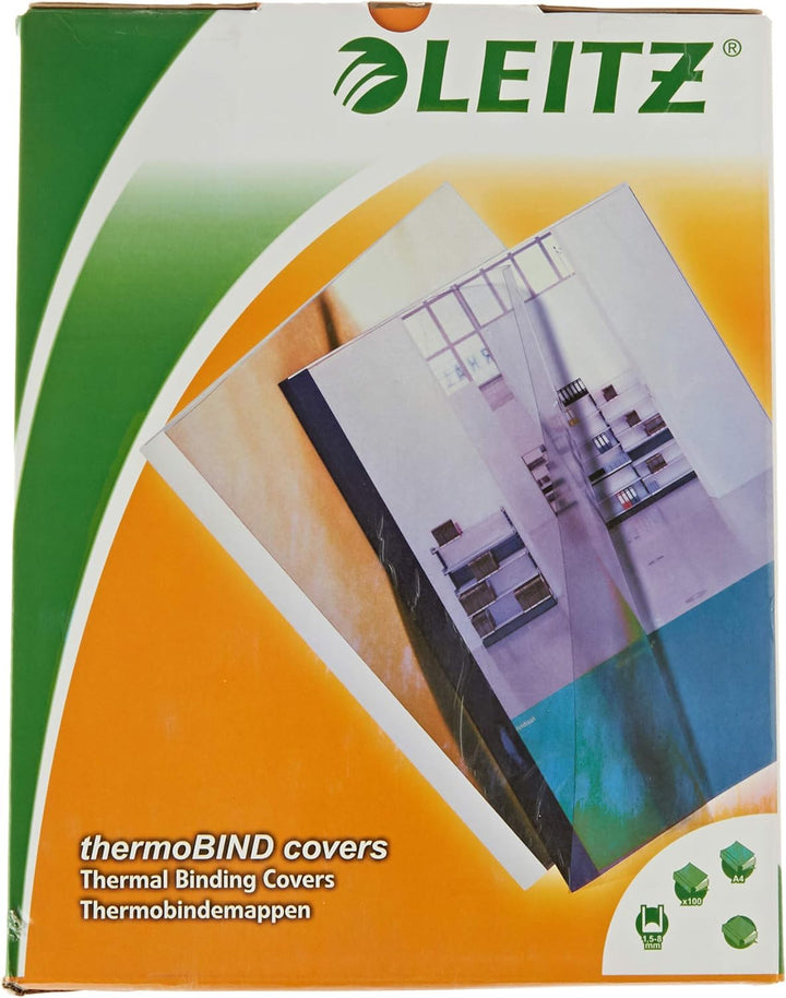Leitz 177159 Thermobindemappe Standard, A4, Rückenbreite 3 mm, 100 Stück, weiss