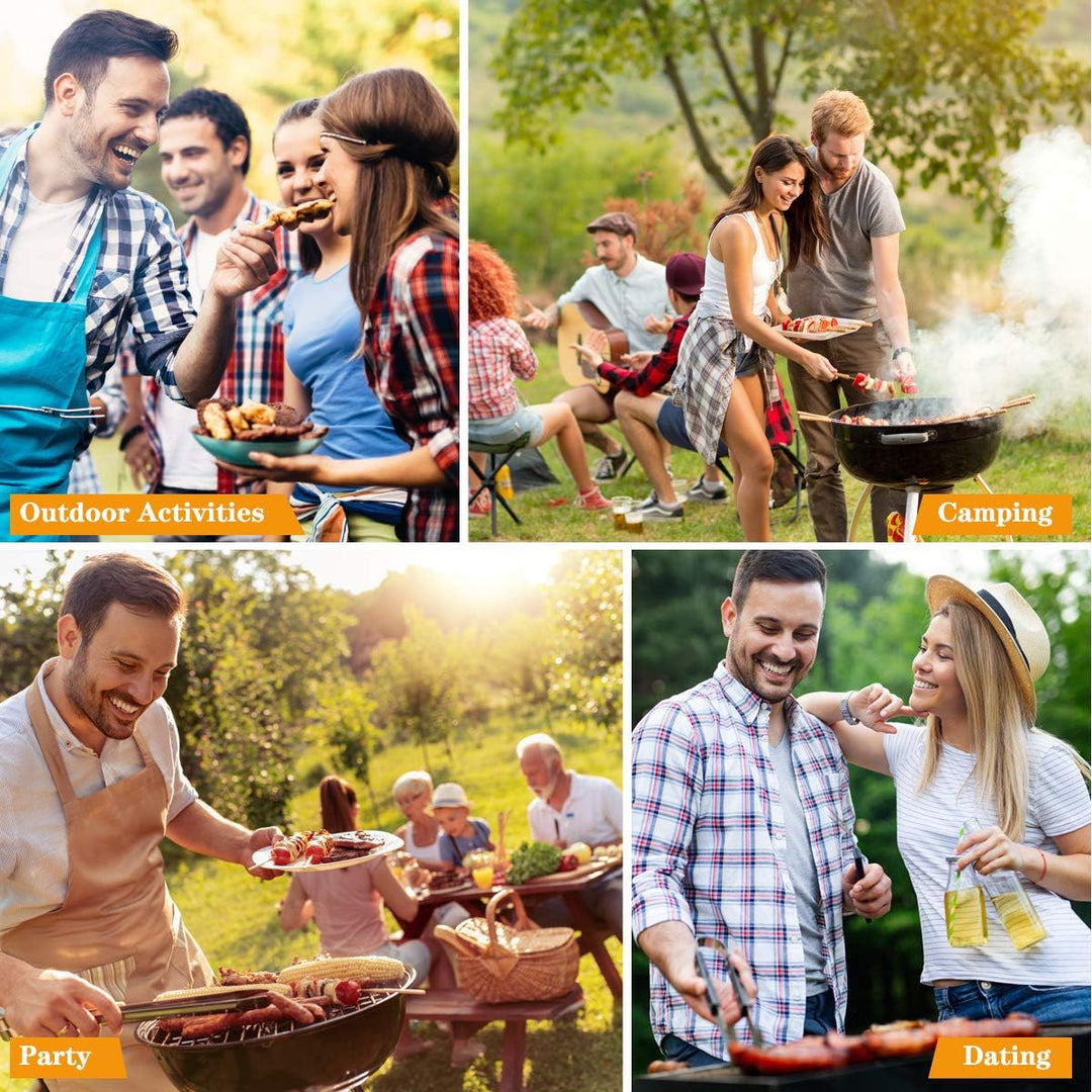 QH7 10PC Edelstahl Grillbesteck-Set,QH Professionelle Grill Bestecksets in Tragetasche BBQ Grillwerk