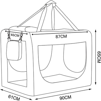lionto Hundetransportbox Hundetasche Hundebox Faltbare Kleintiertasche Grösse XXL Farbe Rot (XXL) 90