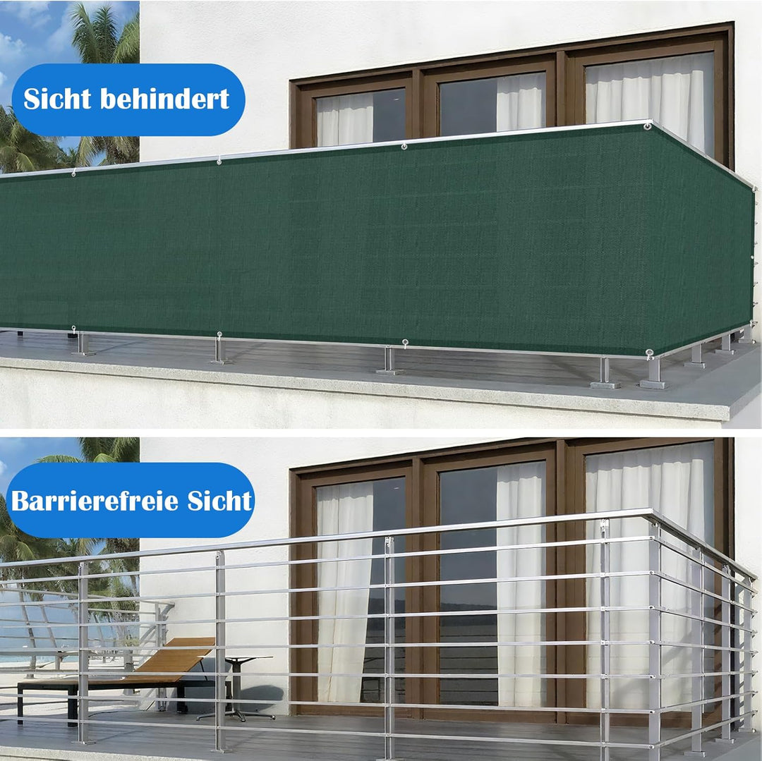 COOL AREA Balkon Sichtschutz 100x800cm Wetterfest Balkonverkleidung Balkonabdeckung sichtschutz Blic