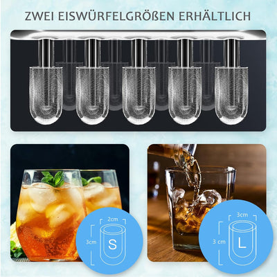 GOPLUS Elektrischer Eiswürfelzubereiter, Ice Maker 12-15kg/24H, Tragbare Eismaschine mit Selbstreini