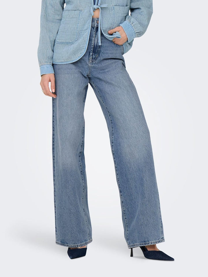 ONLY Female Weit geschnitten ONLHope Life Wide High Waist Jeans 31W / 34L Light Blue Denim, 31W / 34