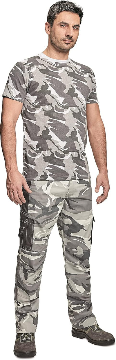 DINOZAVR Crambe Herren Tarnhose Arbeitshose/Cargohose - Strapazierfähig Bundhose S Grau, S Grau