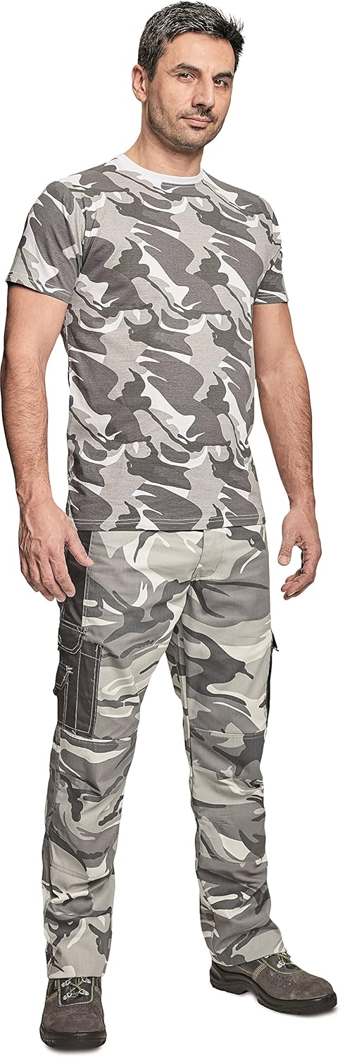 DINOZAVR Crambe Herren Tarnhose Arbeitshose/Cargohose - Strapazierfähig Bundhose S Grau, S Grau