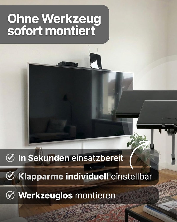 SCHWAIGER 661781 TV-Regal 2er-Set Monitorständer Bildschirmregal Multimedia-Ablage TV-Topper Halteru