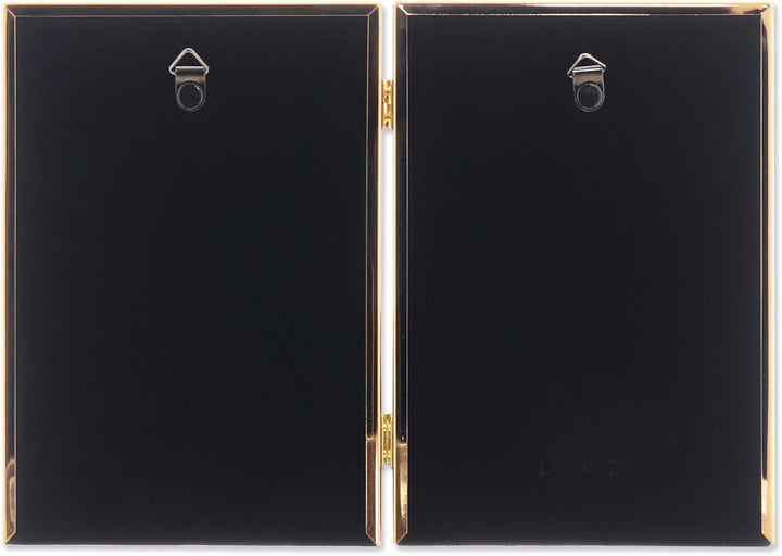 Lawrence Frames Bilderrahmen, aufklappbar, Metall, 12,7 x 17,8 cm, goldfarben 5x7 Double gold, 5x7 D