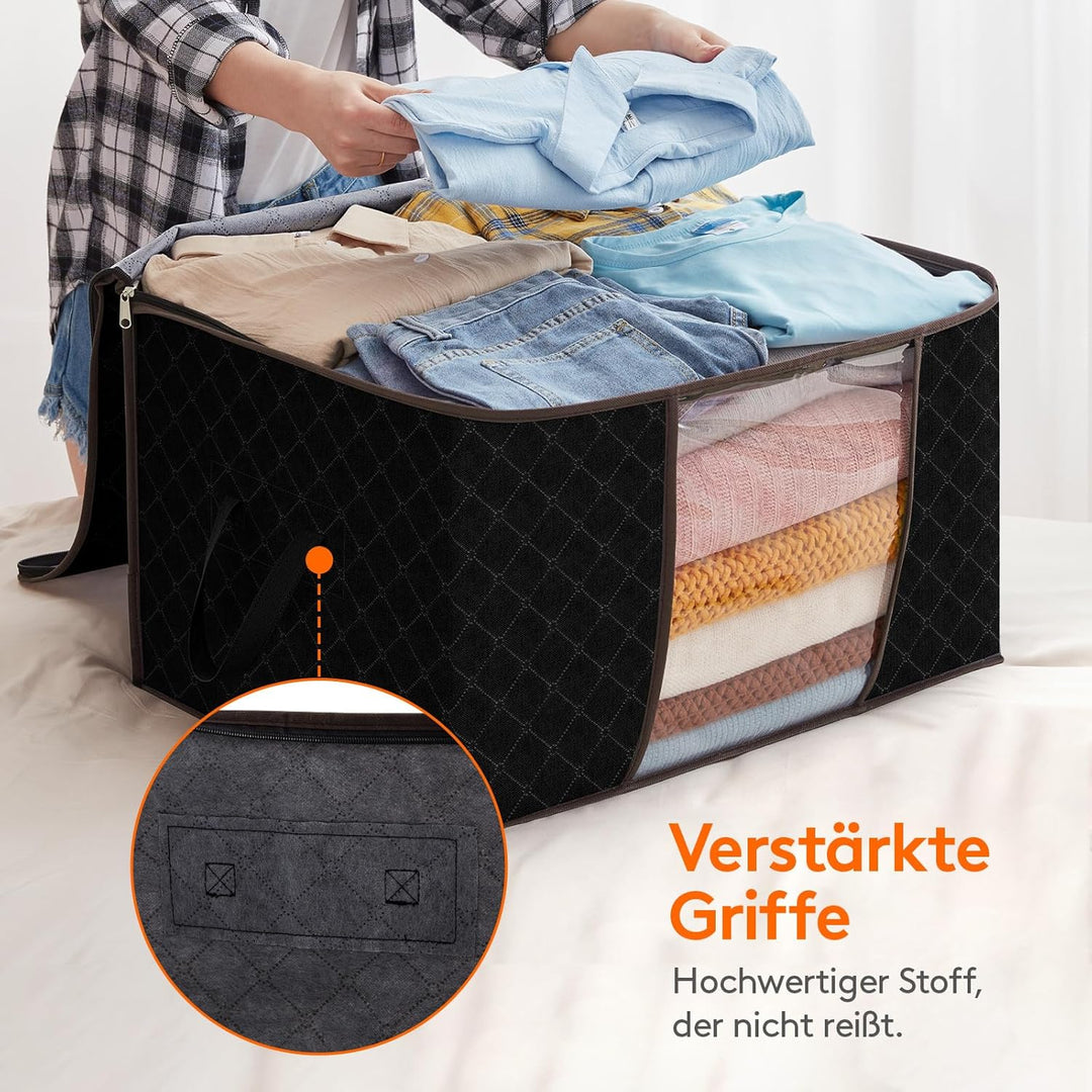 Lifewit 6 Stück 90L Aufbewahrungstasche, Aufbewahrungsbox mit Deckel, Gross Kleideraufbewahrung Umzu