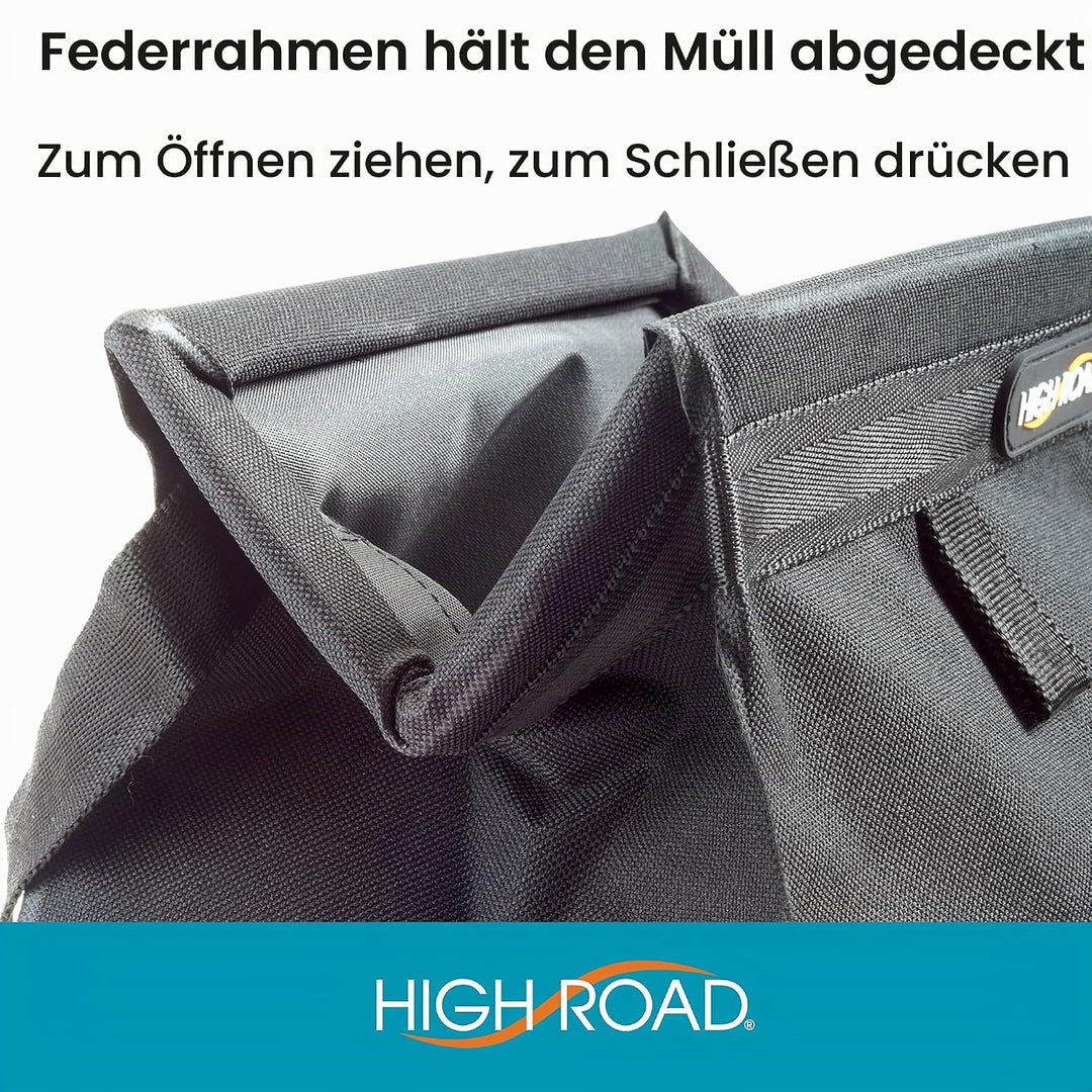 High Road TrashStash Auto-Müllbeutel zum Aufhängen, mit auslaufsicherem Futter und Federrahmenversch
