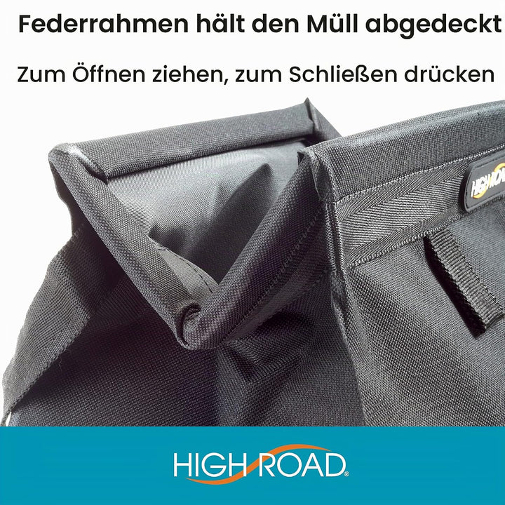 High Road TrashStash Auto-Müllbeutel zum Aufhängen, mit auslaufsicherem Futter und Federrahmenversch