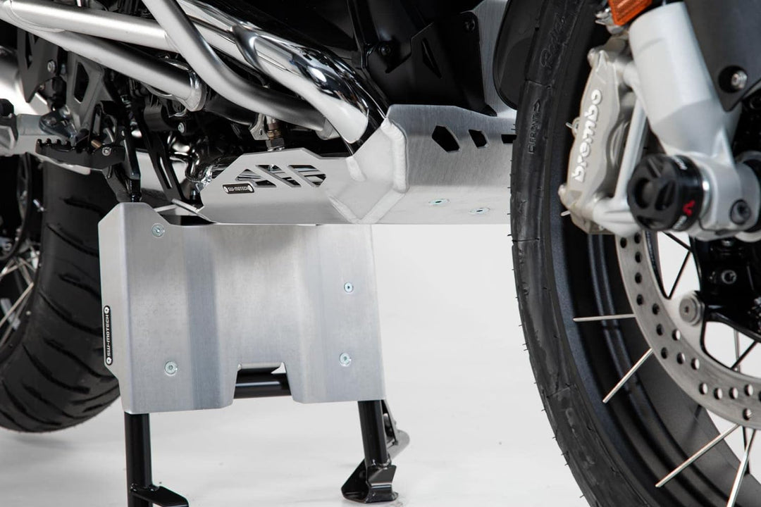 SW-Motech Motorschutz-Verlängerung am Hauptständer - Silbern. BMW R1200GS (12-), R1250GS (18-).
