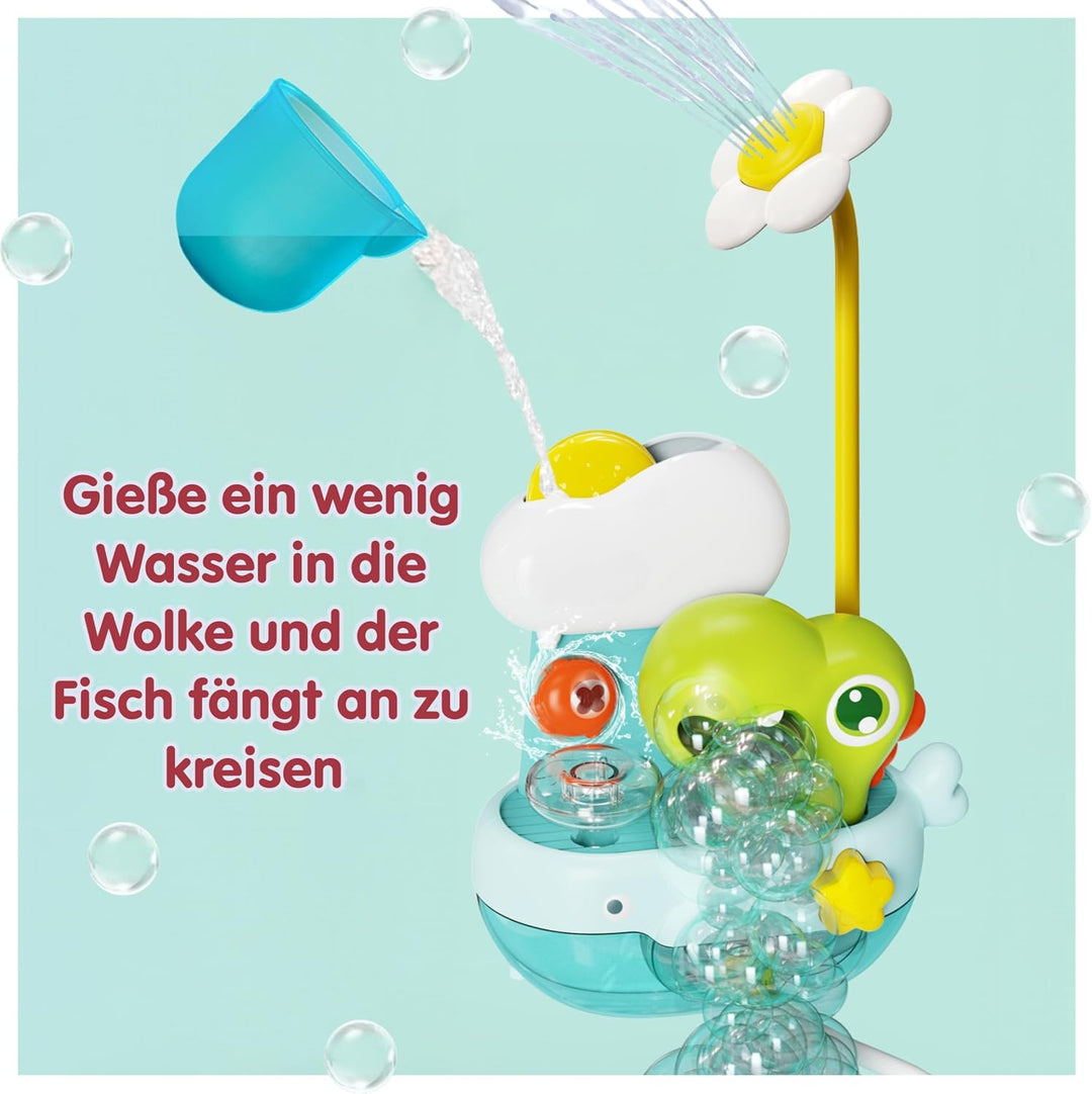 Schaum-Dinosaurier mit Babydusche, Badespielzeug mit Seifenblasen, Badewannenspielzeug, Baby-Wassers