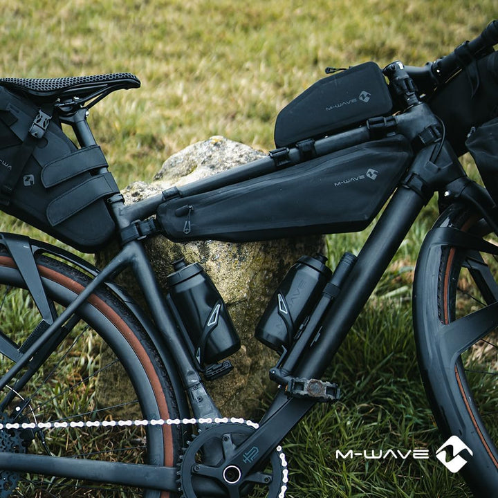 M-Wave Rahmen-Dreieckstasche Rough Ride II Triangle Fahrradtasche, Schwarz