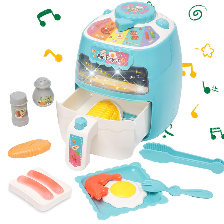 Heissluftfritteuse Spielzeug, Kinder Luftfritteusen Set, Pretend Play Air Fryer Spielzeug, Realistis