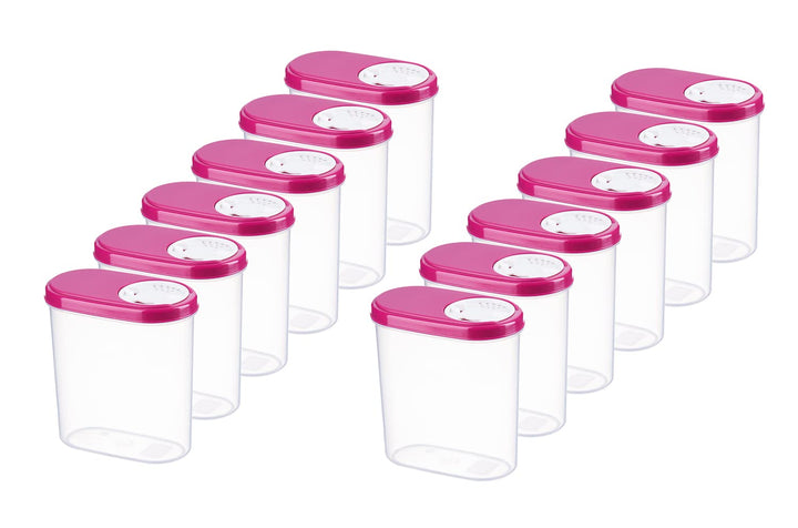 MiraHome Gewürzdosen Schüttdosen Streudosen Vorratsdosen Austrian Quality 0,30L (12 STK) Rosa 0,30l