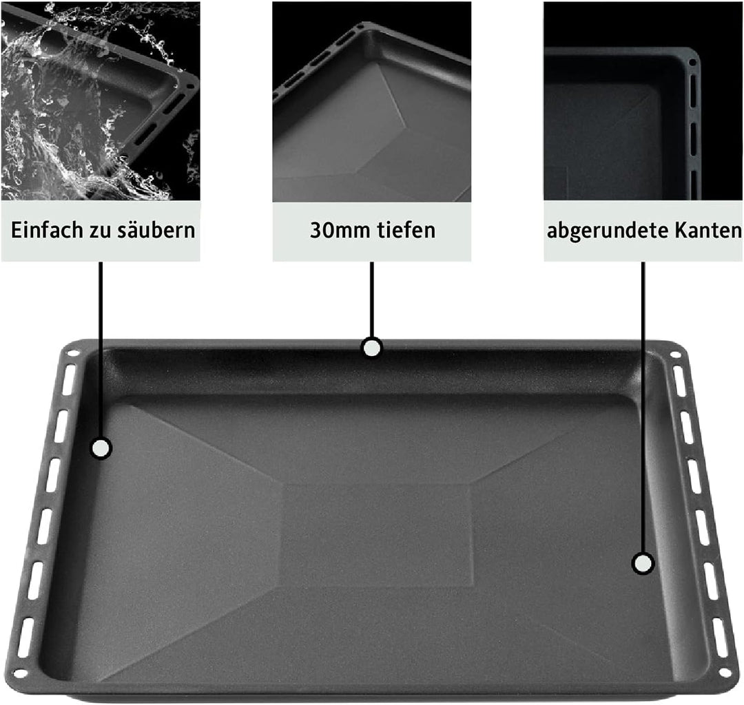 ICQN 460 x 375 x 30 mm Antihaft-Beschichtung Backblech, Passend für Bosch Neff Constructa, Non-Stick
