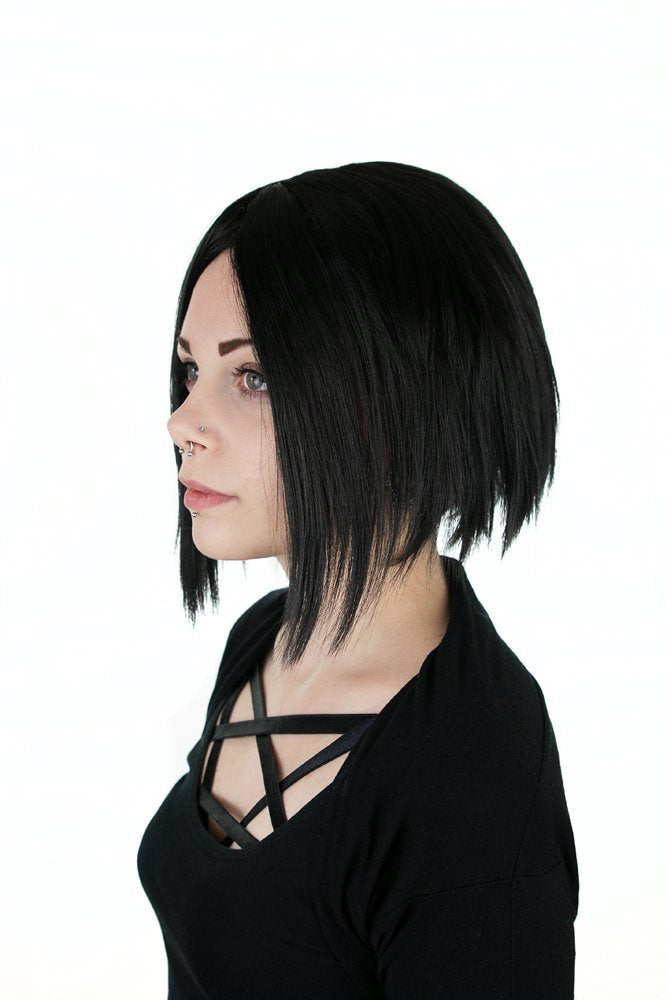 Prettyland Nana Schwarz natürliche fransig pixie kurze Cosplay Perücke kurz-haar Wig Underworld 'Sel