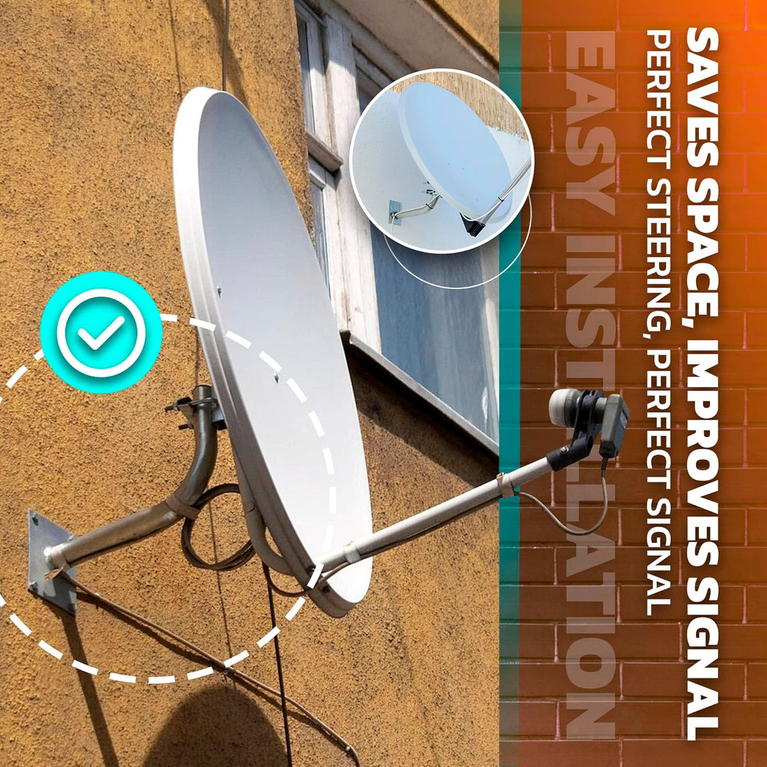 DOJA Barcelona | Wand SAT Halterung | Packung 1 | L-förmiger Wand Antennenmast | Ø 25mm | 20 X 17cm