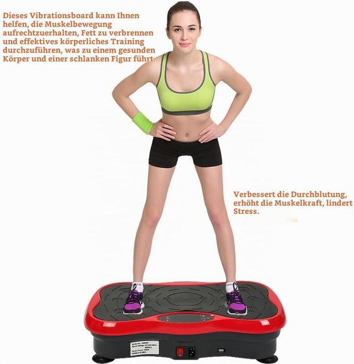 Fitness Platte Vibrationstrainer, für den Büro-Wohnzimmer, Multi-Funktions mit Bluetooth und USB,Vib