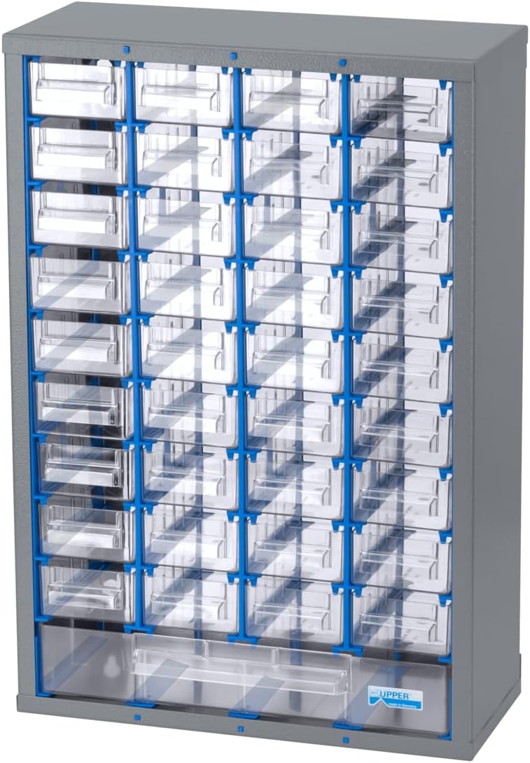 Küpper Kleinteilemagazin 50098, 37 Schubladen, pulverbeschichtetes Stahlblech, 320 x 470 x 140 mm, g
