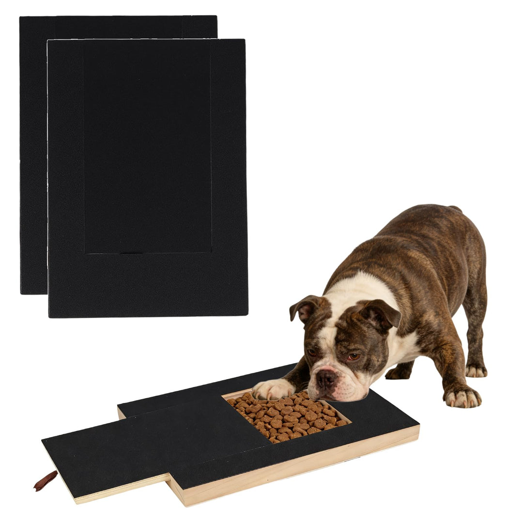 Krallenschleifer für Hunde - 35x25x3cm Kratzbrett Hund mit Leckerlibox, 2 Stücke Schleifpapier, Stre