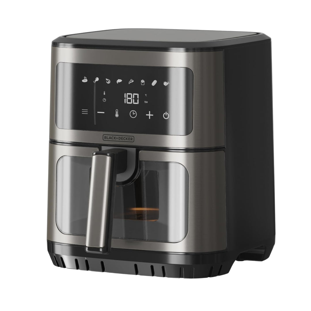 Black+Decker – Heissluftfritteuse ohne Öl BXAF2501E | 1600 W | 6,5 L | 8 Programme | Touchscreen | T