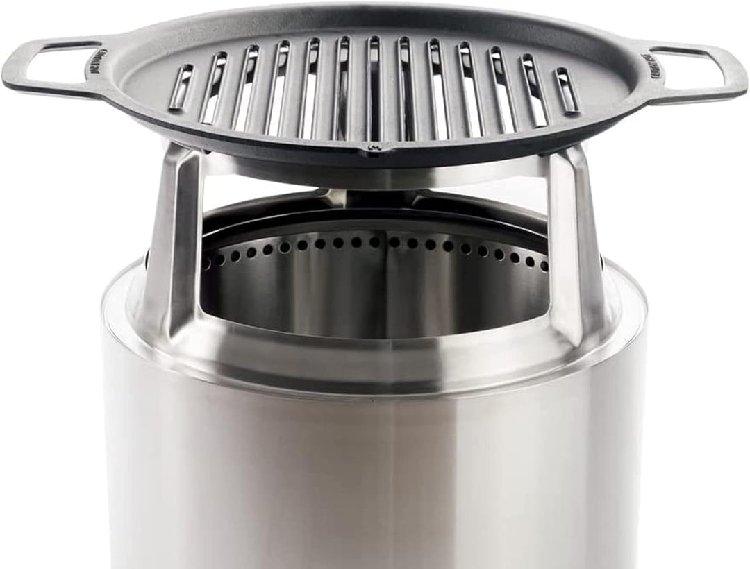 Solo Stove Bonfire Grillrost mit Aufsatz, Gusseisen-Grillrost mit Edelstahlaufsatz - Erhöhung von 20