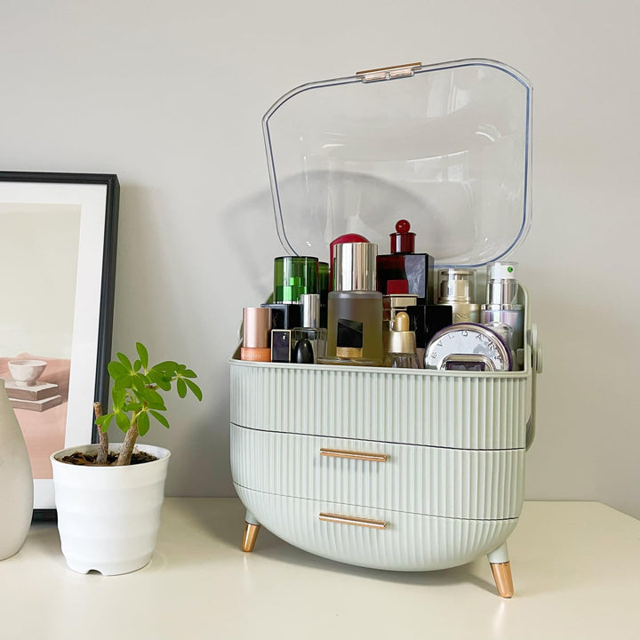 Multifunktionaler Make-up-Koffer, staubdicht, Kosmetik-Aufbewahrungsbox, Organizer, Hautpflegeproduk