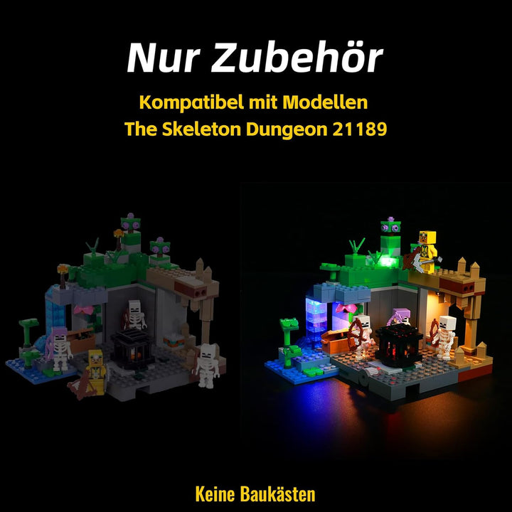 BrickBling Led Licht Set für Lego 21189 Minecraft Das Skelettverlies Spielzeug Set (Kein Lego-Modell