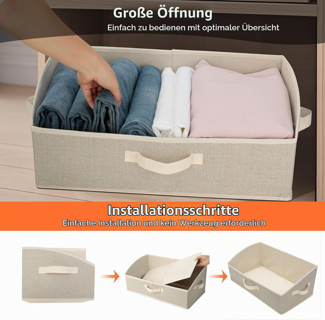 AiQInu Aufbewahrungsbox 2 Stück mit Griffen 28L,Faltbare Aufbewahrungskorb stoff 50x28.5x20cm,Grosse