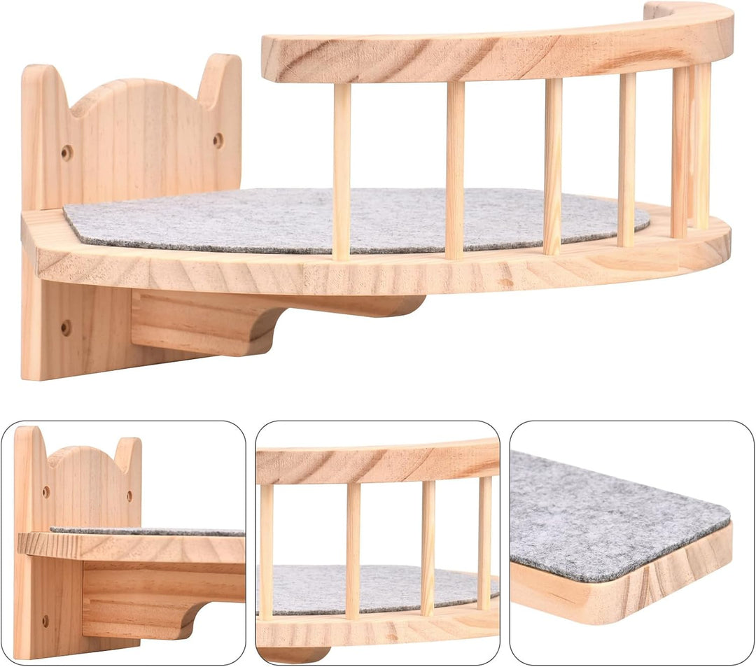 Wand montierte Katze-Hängematte, 2PCS Katze-Regale und Katze-Barsche für Wand, Katze-Wand-Möbel mit