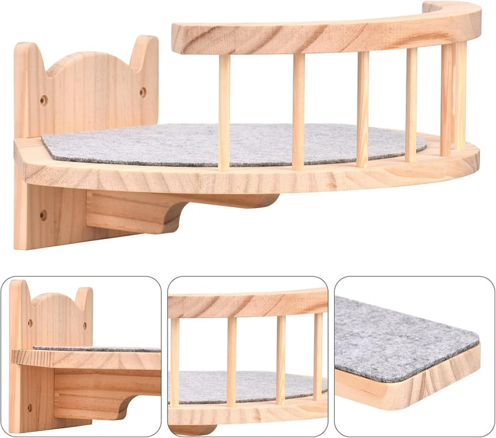 Wand montierte Katze-Hängematte, 2PCS Katze-Regale und Katze-Barsche für Wand, Katze-Wand-Möbel mit