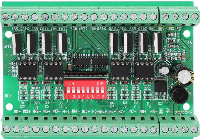 Pegel Lineout Wandler, Signalumwandlungsmodul 8-Kanal NPN/PNP zu NPN 5V / 24V Rechteckwellen-Pegelwa