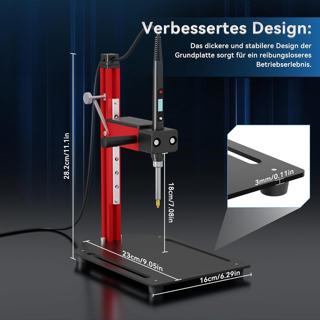 Einschmelzhilfe für Gewindeeinsätze, Aluminiumlegierung Heat Set Insert Tool, Vertikales Einschmelzw