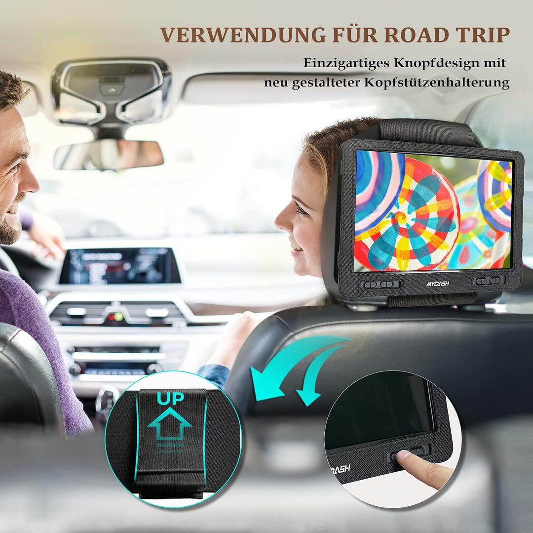 14.1Tragbarer DVD-Player für das Auto,Kinder mit 12,5 grossem HD-Drehbildschirm, exklusives Tastende