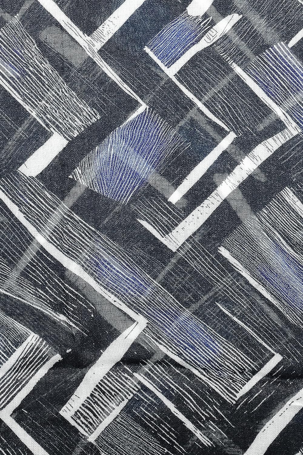 collezione alessandro Schal Mitternacht mit dunkelblauem Zick-Zack-Muster 200cm x 50cm Einheitsgröss