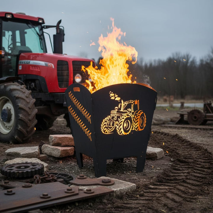 Terma Stahldesign Feuerkorb XXL 70 cm Traktor massiv Stahl Feuertonne zerlegbar mit Aschewanne Gitte