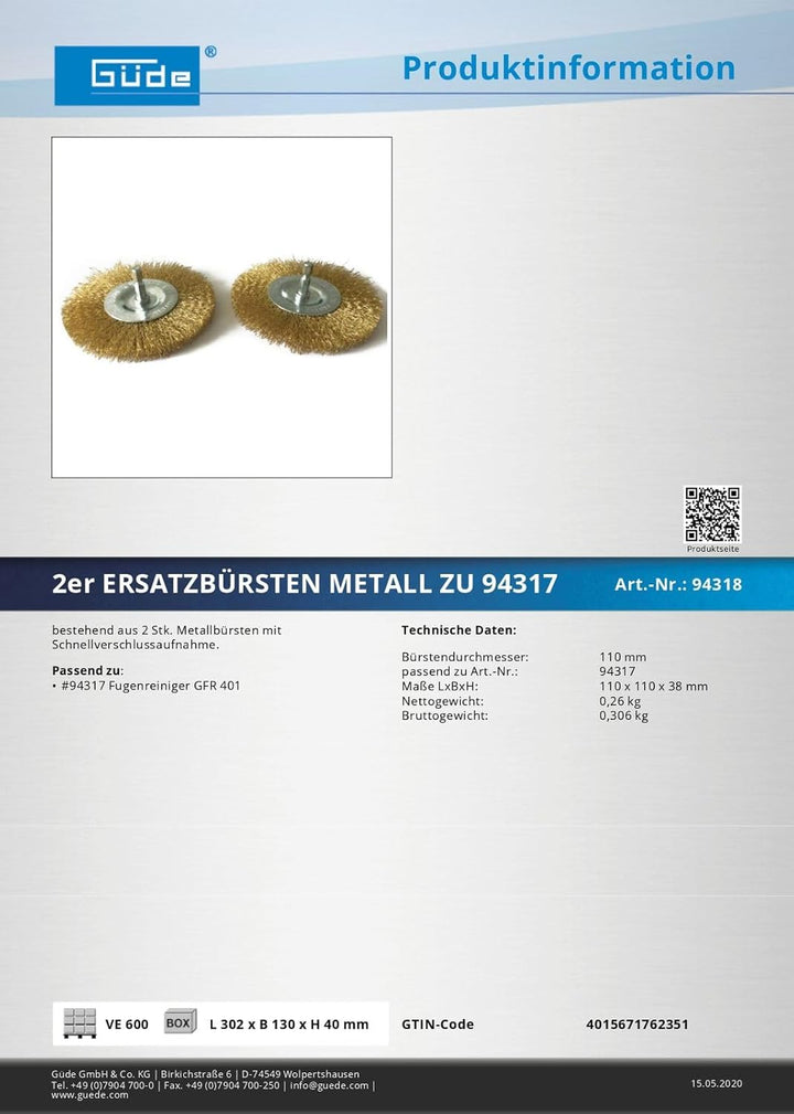Ersatzbürsten 2er Set, Metall