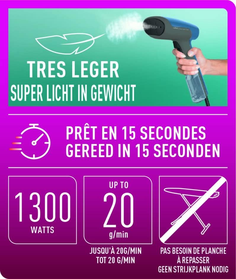 Calor Access Steam First DT6150C0 Dampfglätter, Ultraleichte, schnelle Aufheizzeit von 15 Sekunden,