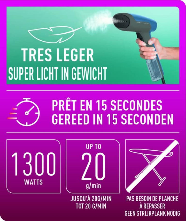 Calor Access Steam First DT6150C0 Dampfglätter, Ultraleichte, schnelle Aufheizzeit von 15 Sekunden,