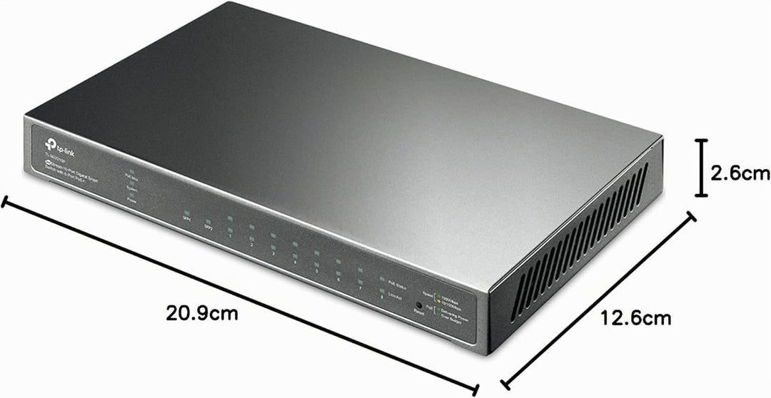 TP-Link TL-SG2210P 10-Port Smart Switch mit 8 PoE+ Ports (61 Watt, Zentrales Cloud-Management, In Om