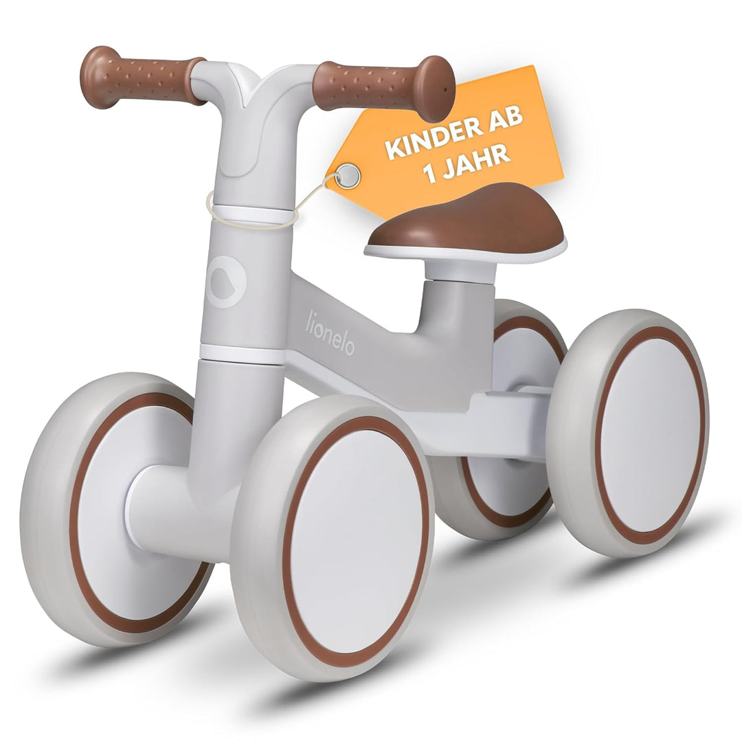 LIONELO VILLY Leichter Laufrad Kinderlaufrad 4 Räder ab 1 bis 3 Jahre alt (bis 30 kg), vordere Dämpf