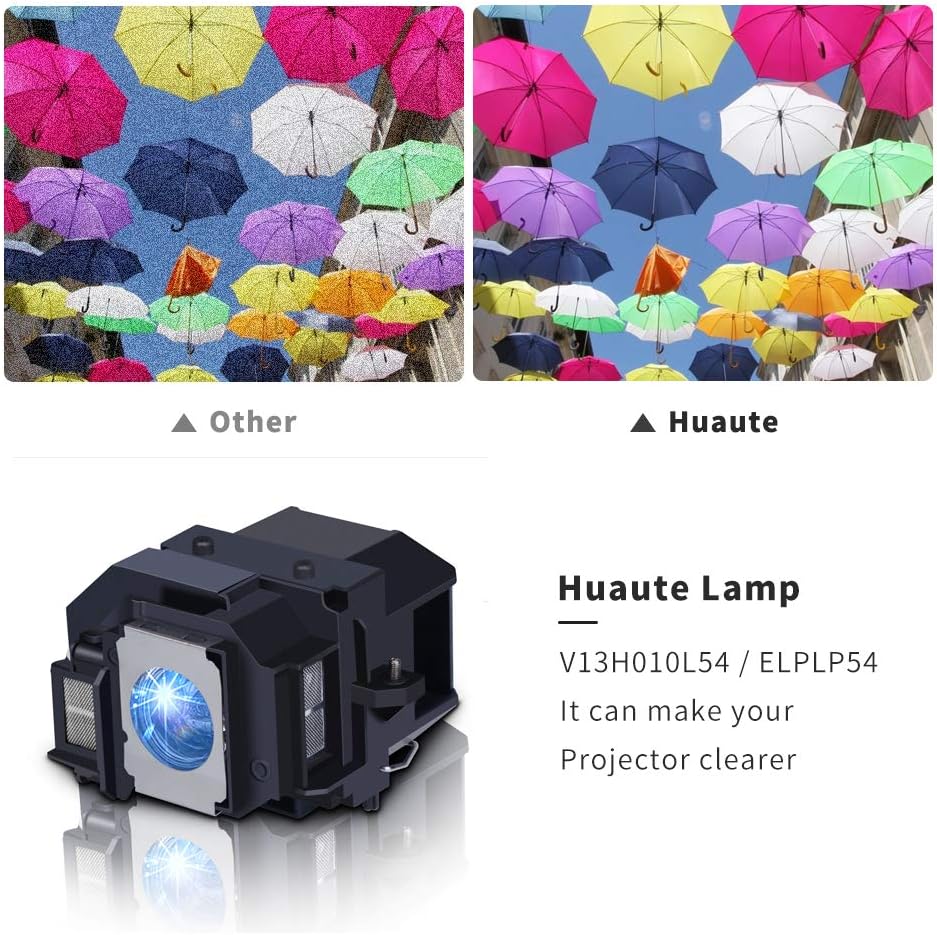 Huaute V13H010L54 / ELPLP54 Ersatz-Projektorlampe für EPSON EB-S7 EB-S72 EB-S8 EB-S82 EB-W7 EB-W8 EB
