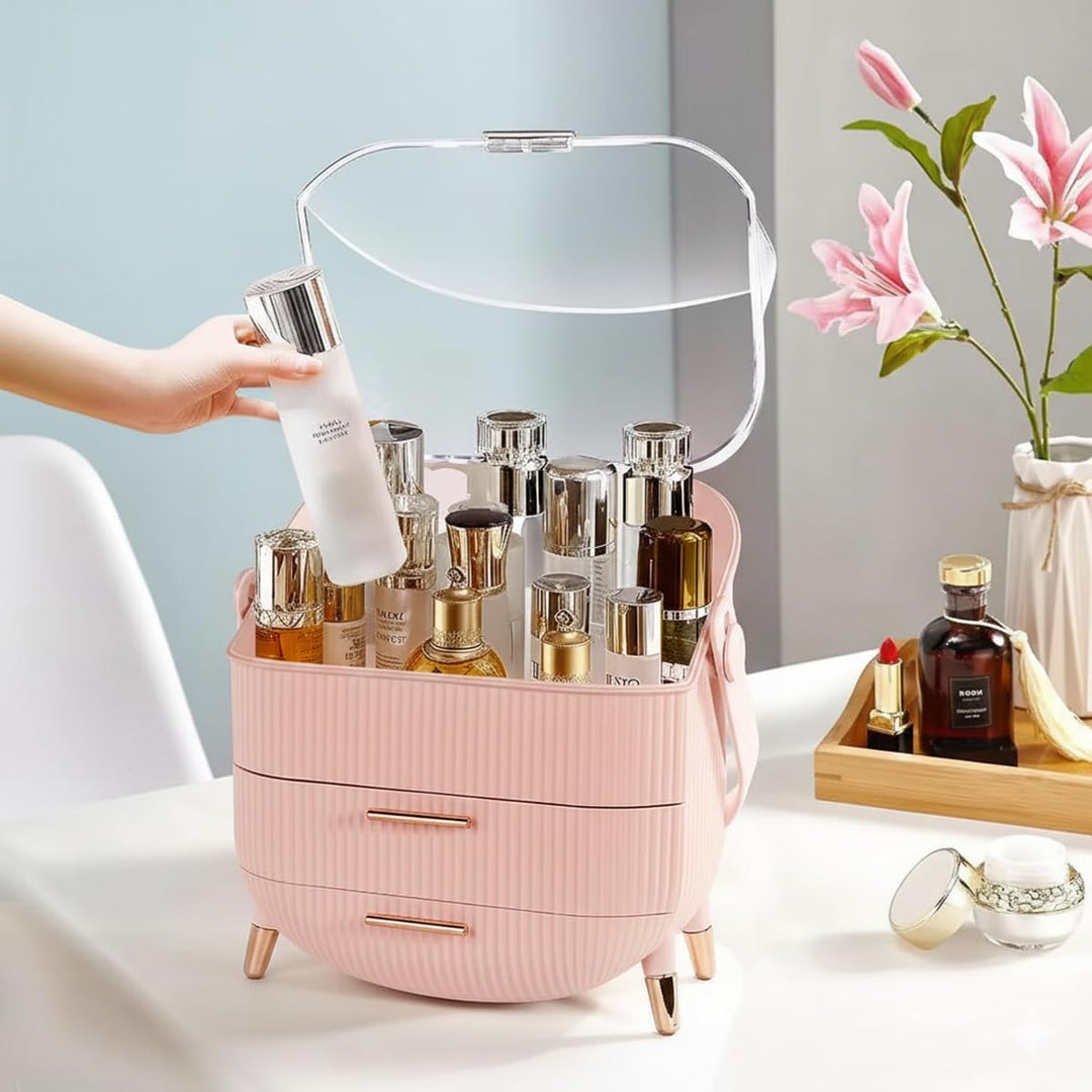 Make Up Organizer, Hautpflege Organizer für Schminktisch, tragbare Kosmetik Vitrine, Make up Caddy f