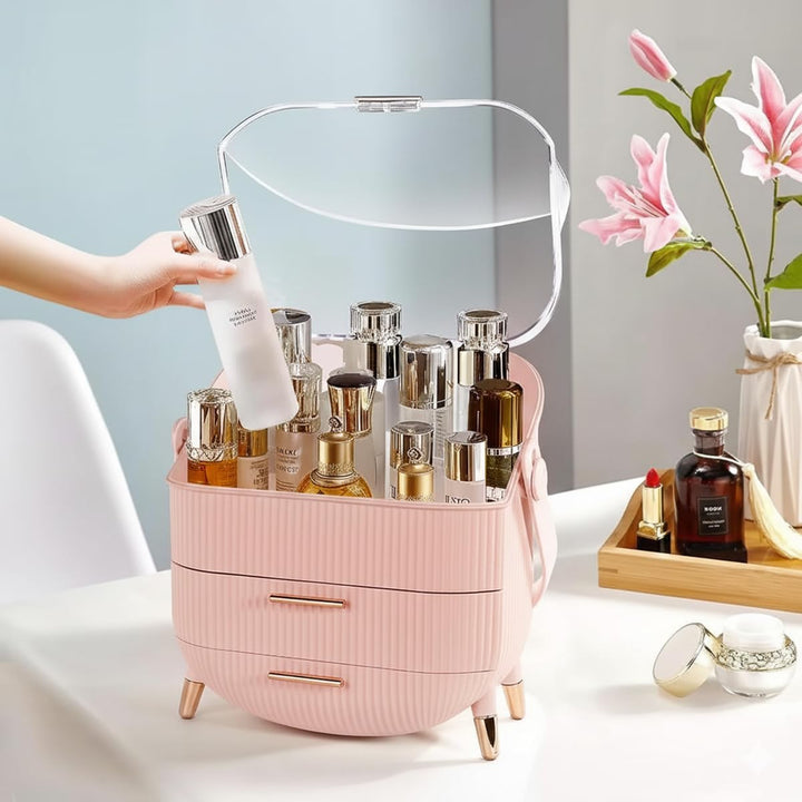 Make Up Organizer, Hautpflege Organizer für Schminktisch, tragbare Kosmetik Vitrine, Make up Caddy f