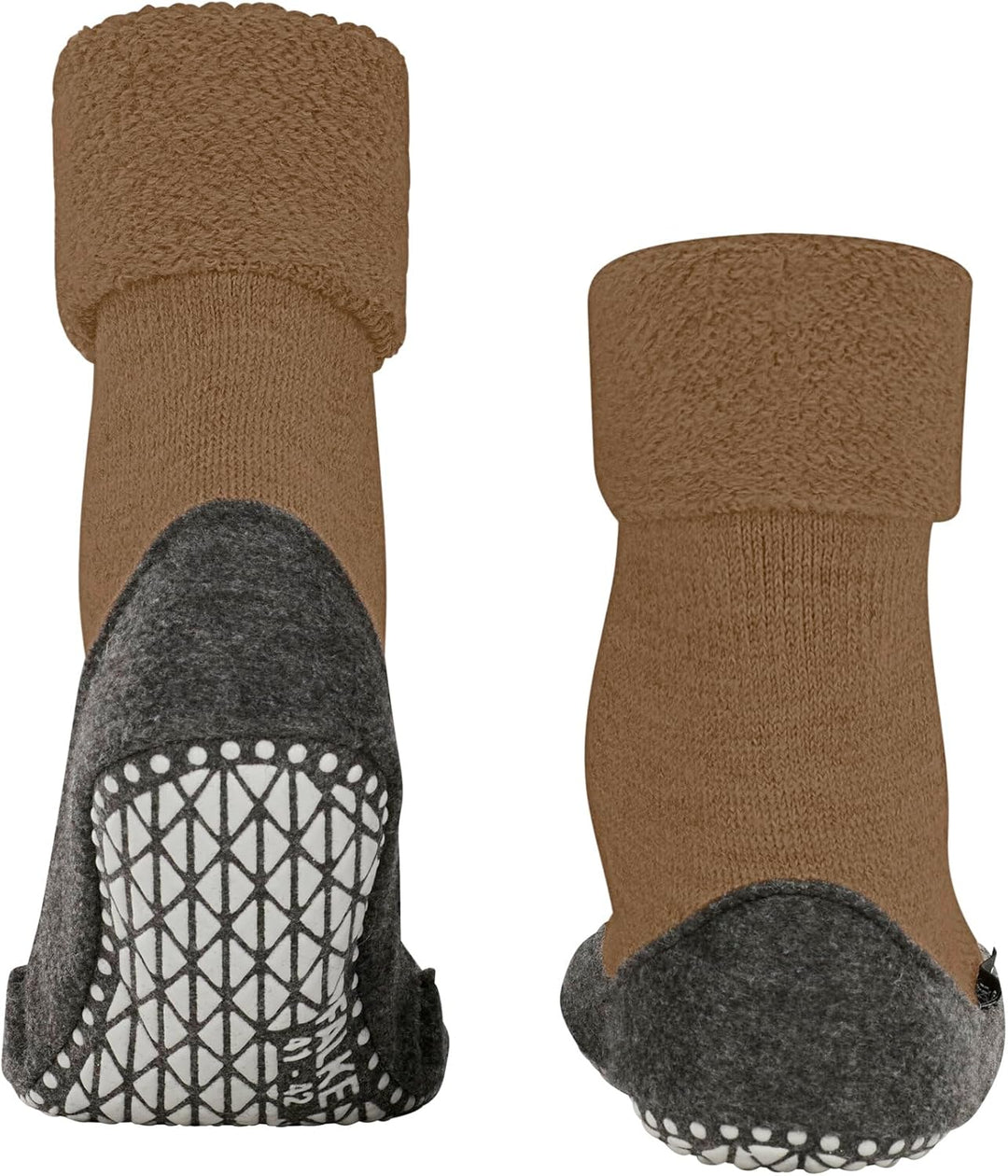 FALKE Herren Cosyshoe M Hp Wolle Rutschhemmende NoppenStoppersocken 37/38 EU Beige Wood 4241, 37/38