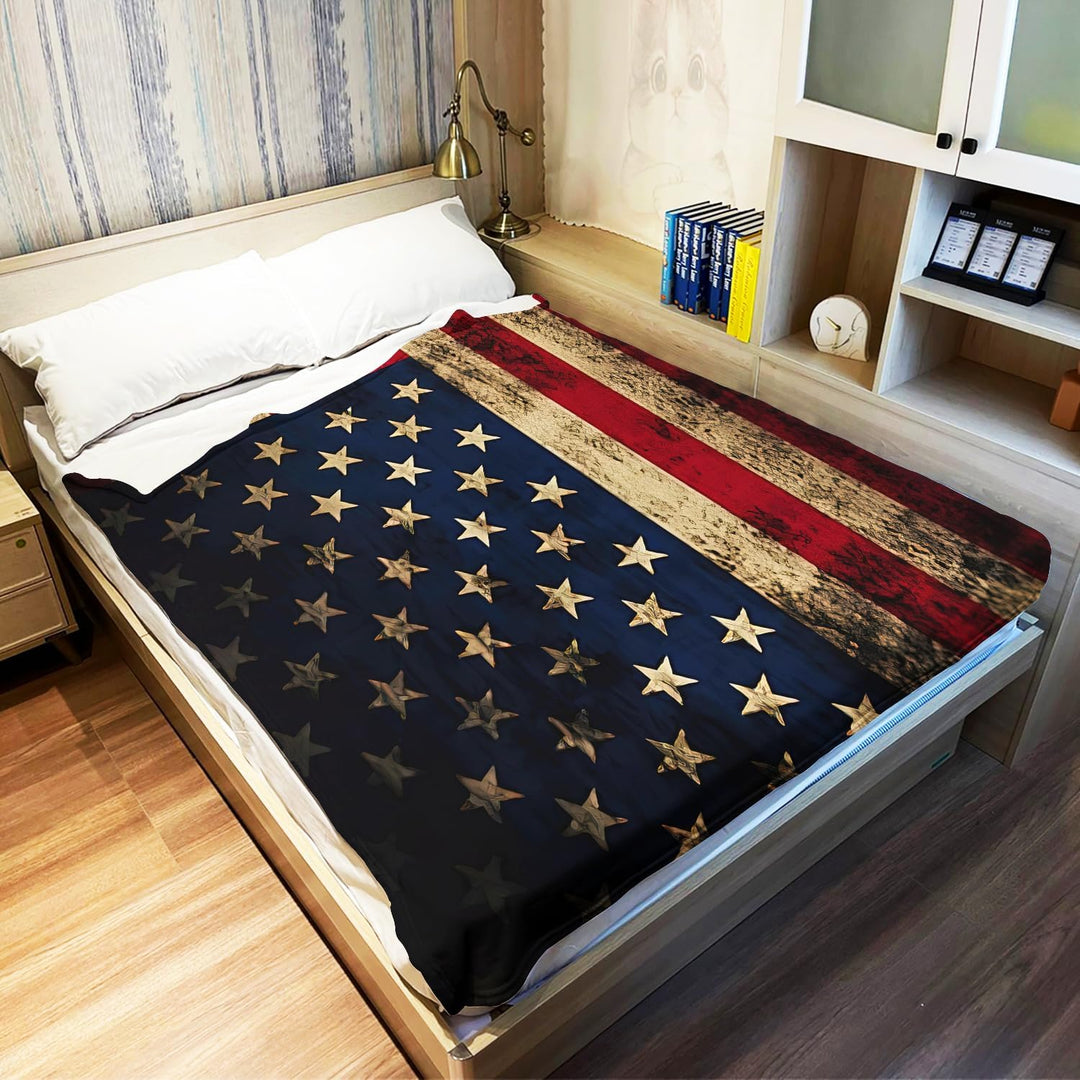 YISUMEI Decke 150x200 cm Kuscheldecken Sanft Flanell Weich Fleecedecke Bettüberwurf Vintage amerikan